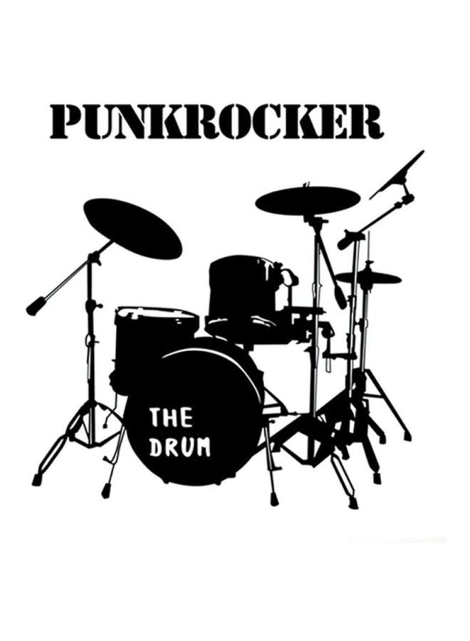 OUTAD Removable PVC Musical Drum Kit Pattern Wall Sticker Black 570x5x580mm - Image 1