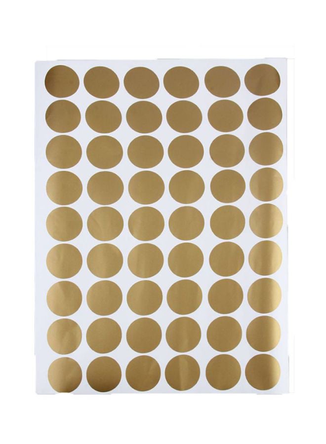 OUTAD Round Dot Pattern Wall Sticker Gold 385x285mm - Image 1