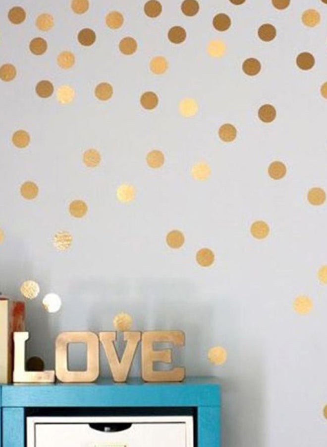 OUTAD Round Dot Pattern Wall Sticker Gold 385x285mm - Image 2