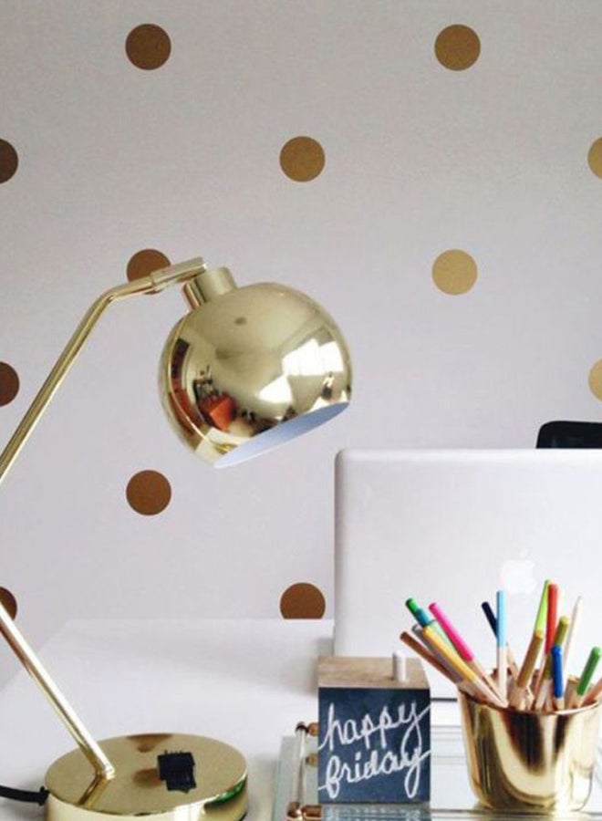 OUTAD Round Dot Pattern Wall Sticker Gold 385x285mm - Image 3