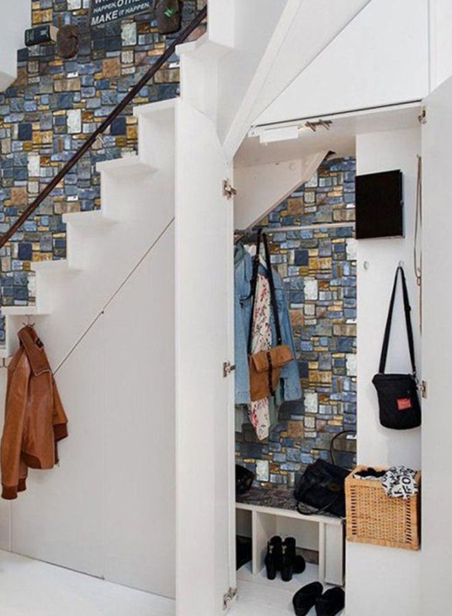 OUTAD Brick Stone Wall Sticker Multicolour 1000x5x450mm - Image 3