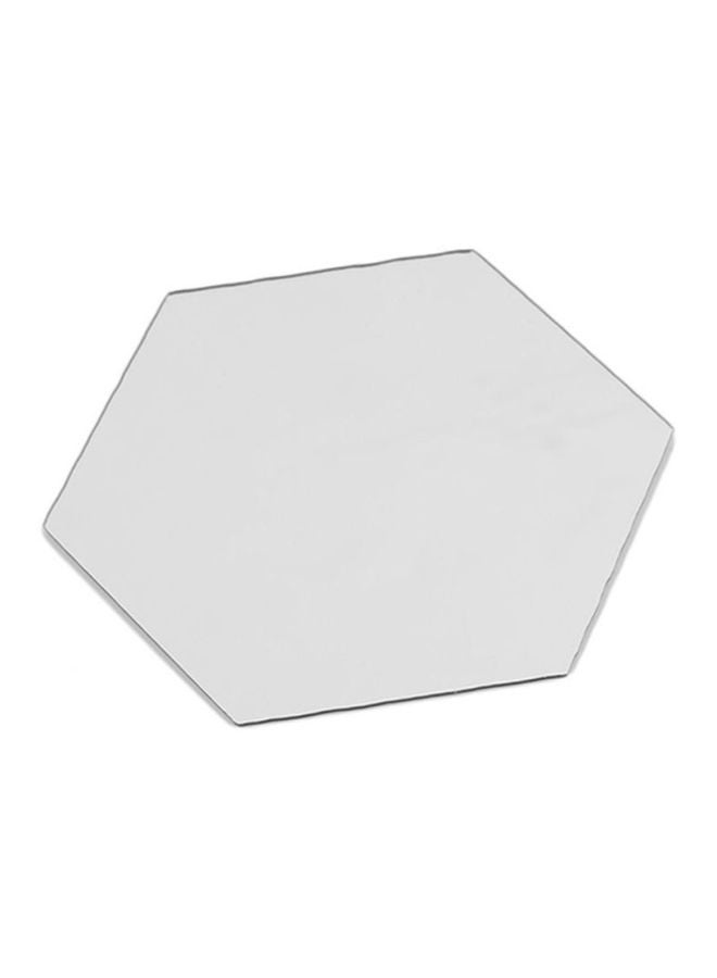 OUTAD Hexagonal 3D Mirror Wall Sticker Silver 10x10cm - Image 2