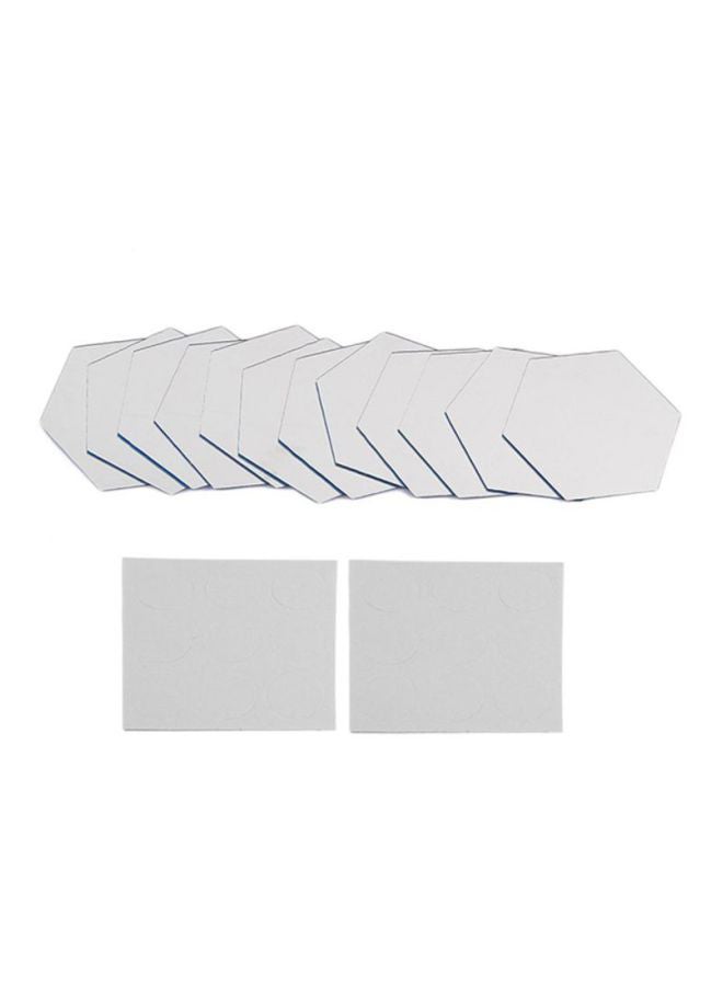 OUTAD Hexagonal 3D Mirror Wall Sticker Silver 10x10cm - Image 1