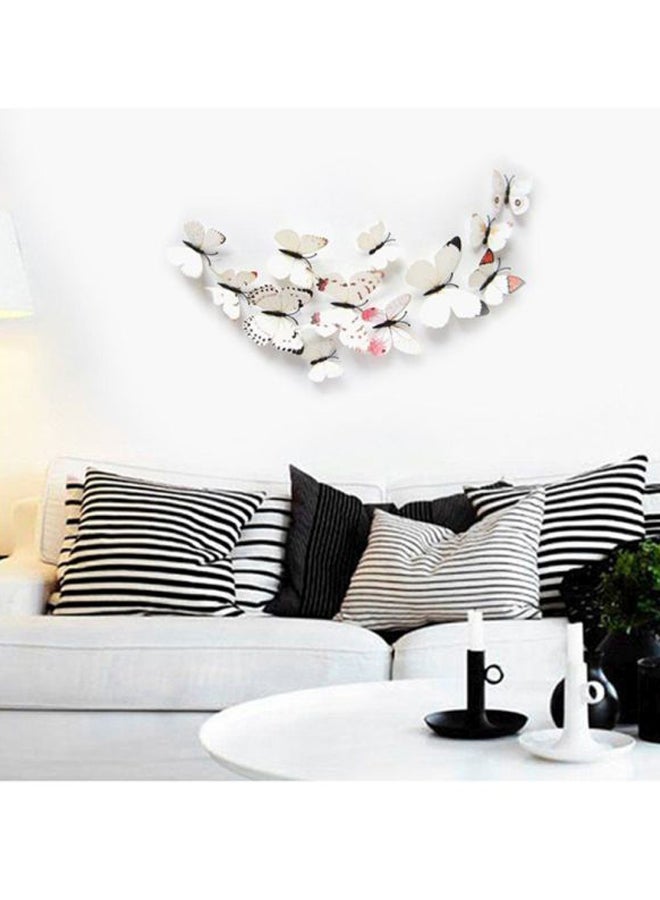 OUTAD 12-Piece 3D Magnet Butterfly Wall Sticker Set White 120x1x60mm - Image 3