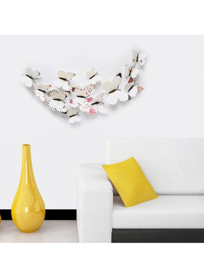 OUTAD 12-Piece 3D Magnet Butterfly Wall Sticker Set White 120x1x60mm - Image 4