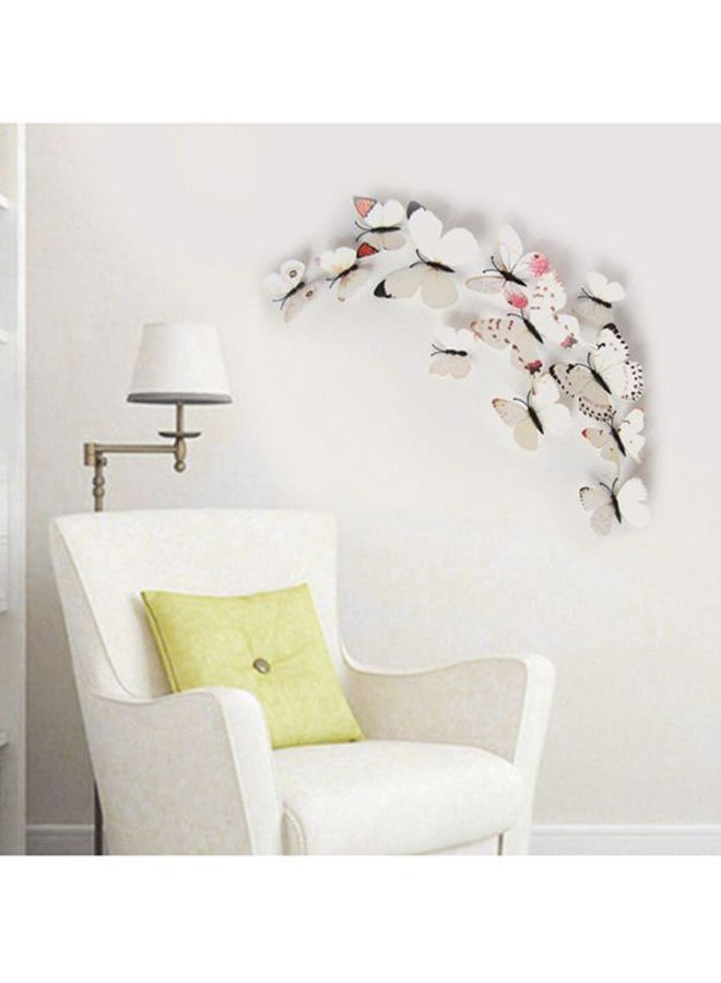 OUTAD 12-Piece 3D Magnet Butterfly Wall Sticker Set White 120x1x60mm - Image 5