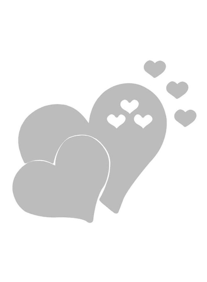 OUTAD Removable 3D Mirror Hearts Wall Sticker Silver 430x1x270mm - Image 1