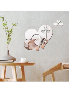 Removable 3D Mirror Hearts Wall Sticker Silver 430x1x270mm - v1601750496/N13263208A_2