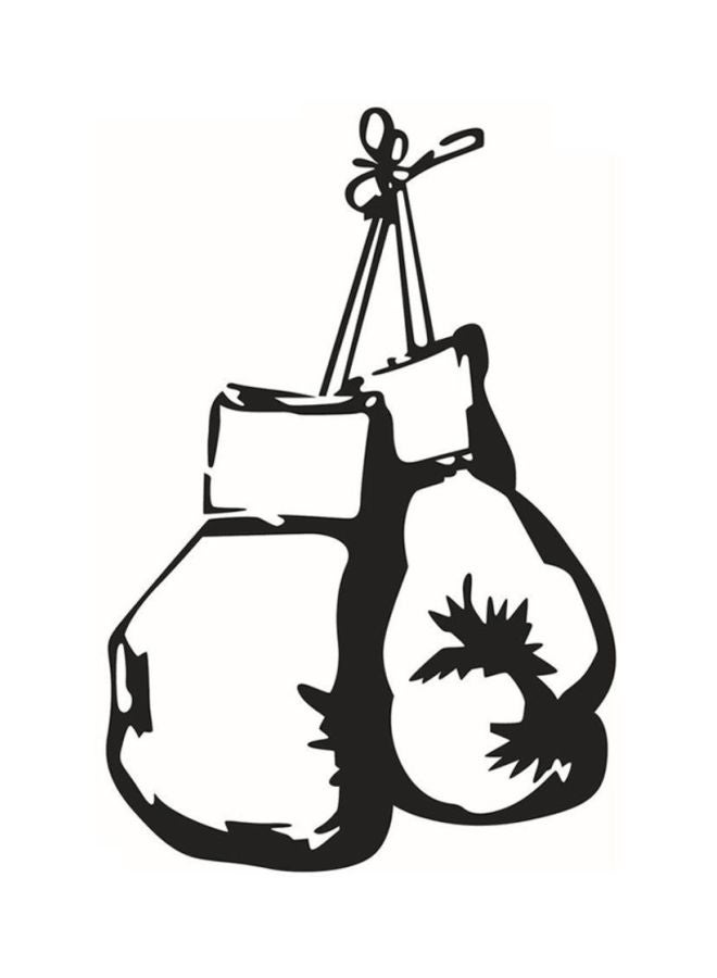 OUTAD Gloves Pattern Boxing Wall Sticker Black 600x5x400mm  - Image 1