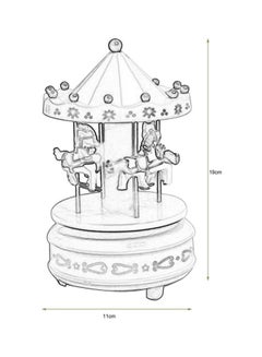 OUTAD Merry Go Round Carousel Music Box Pink 18x10cm  - Image 4