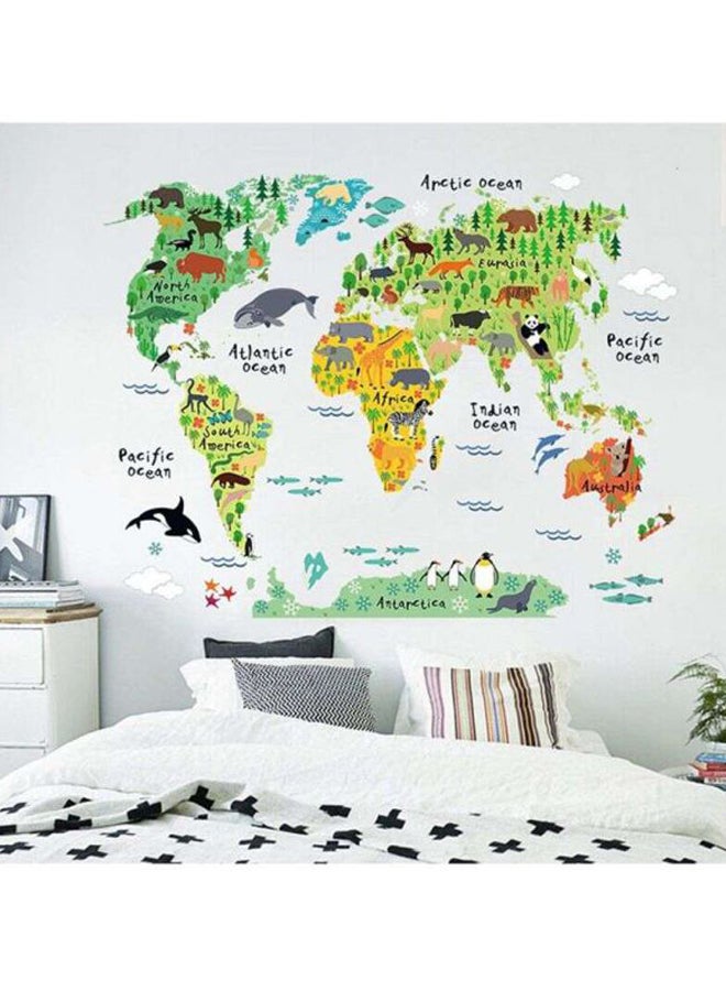 OUTAD Animal World Map Wall Sticker Multicolour 900x2x600mm - Image 2