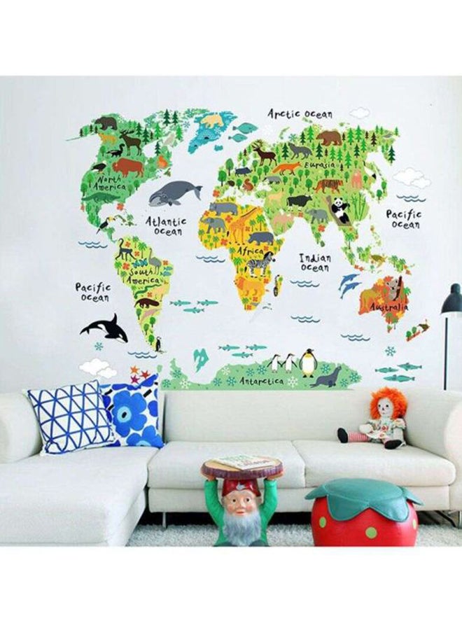OUTAD Animal World Map Wall Sticker Multicolour 900x2x600mm - Image 3