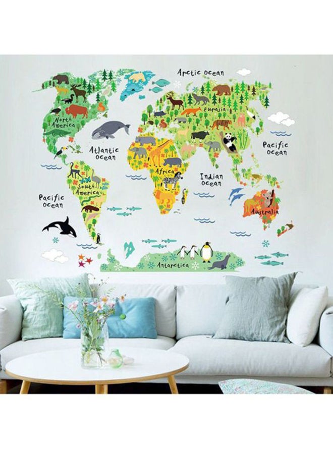 OUTAD Animal World Map Wall Sticker Multicolour 900x2x600mm - Image 4