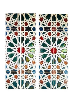 كياوكاي ملصق جداري ثلاثي الأبعاد بتصميم باب كليدوسكوب أبيض/أحمر/أخضر 98x49سم  - Image 1