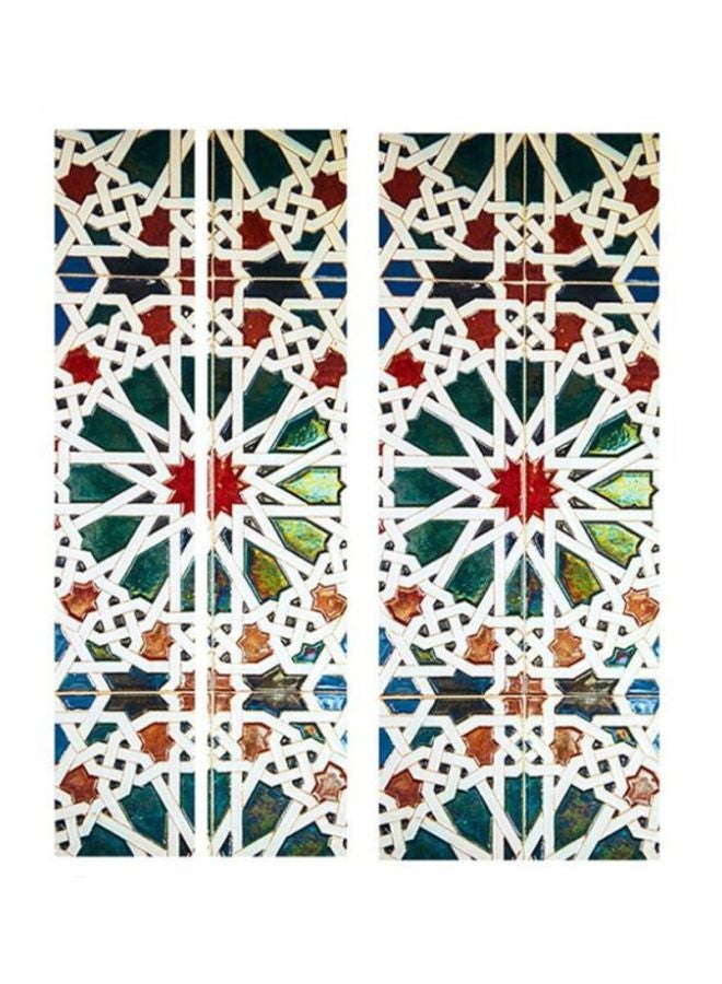 QiaoKai Kaleidoscope 3D Door Wall Sticker White/Red/Green 98x49cm  - Image 1
