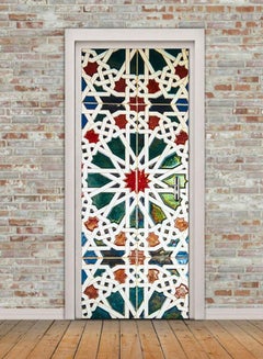 كياوكاي ملصق جداري ثلاثي الأبعاد بتصميم باب كليدوسكوب أبيض/أحمر/أخضر 98x49سم  - Image 2