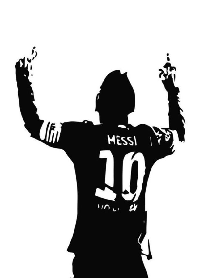QiaoKai Messi Wall Sticker Black/White 60x90centimeter  - Image 2