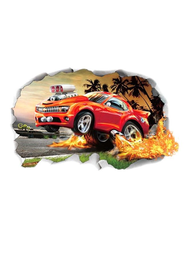 QiaoKai 3D Car Wall Sticker Black/Red/Yellow 50x70centimeter  - Image 1