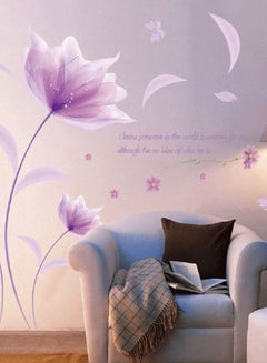 كياوكاي ملصق جداري لغرفة النوم بتصميم أزهار رومانسي بنفسجي/أبيض 90x60سم  - Image 1