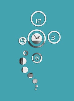 كياوكاي ساعة حائط مرآة بتصميم عصري مزودة بلاصق فضي Standard  - Image 1
