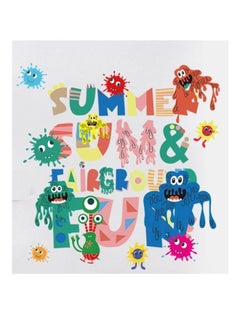 Animation Monster Wall Sticker Blue/Brown/Yellow 50x70cm