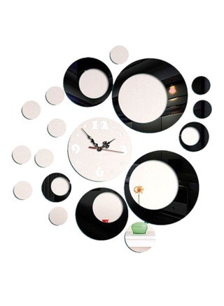 Mirror Wall Clock With Sticker Black/White Standard - v1601750545/N15464199A_1