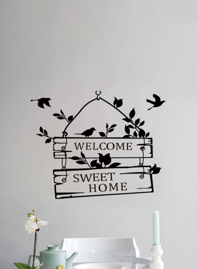 كياوكاي ملصق للحائط مطبوع عليه Welcome Home أسود 30x30Ø³Ù†ØªÙŠÙ…ØªØ±  - Image 2