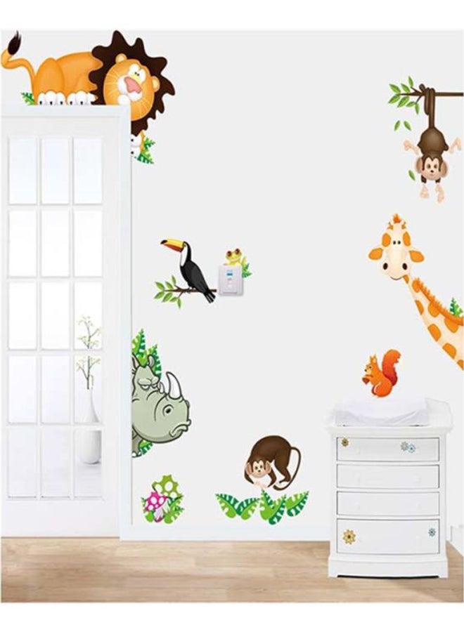 QiaoKai - Animal Pattern Wall Sticker Orange/Black/Brown 90x30cm - Image 1