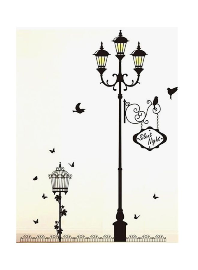 QiaoKai Street Lamps Wall Sticker Black/Yellow 60x90centimeter  - Image 1
