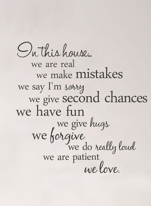 House Rules Printed Wall Decal Black 29x60cm