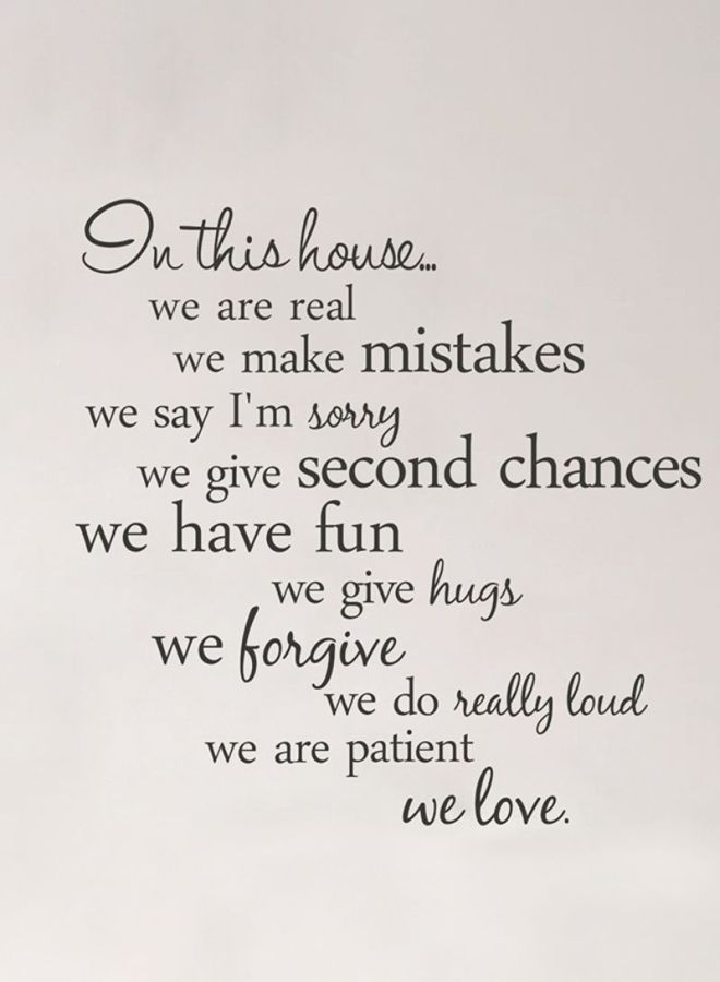 QiaoKai House Rules Printed Wall Decal Black 29x60cm  - Image 1