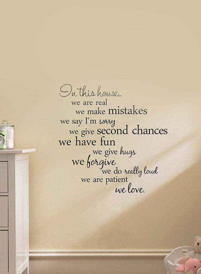 QiaoKai House Rules Printed Wall Decal Black 29x60cm  - Image 2