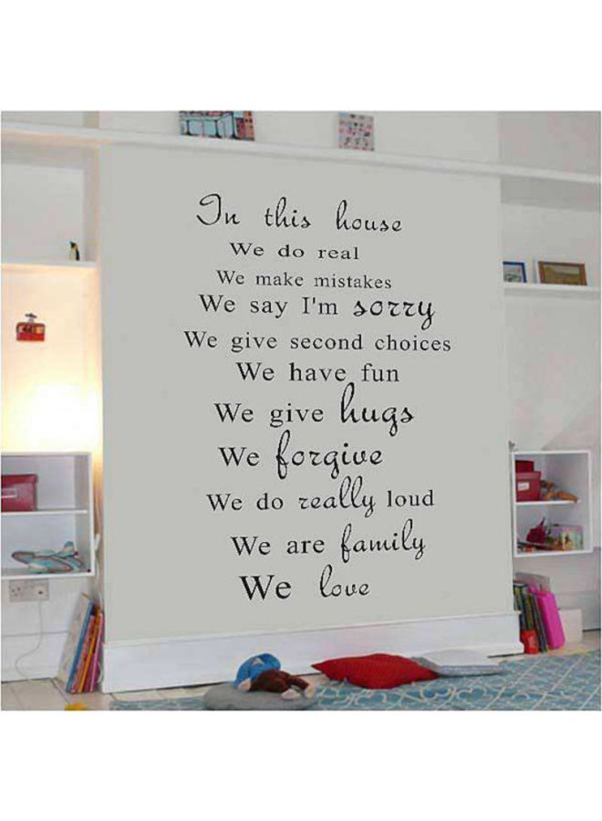 QiaoKai House Rules Printed Wall Decal Black 29x60cm  - Image 4