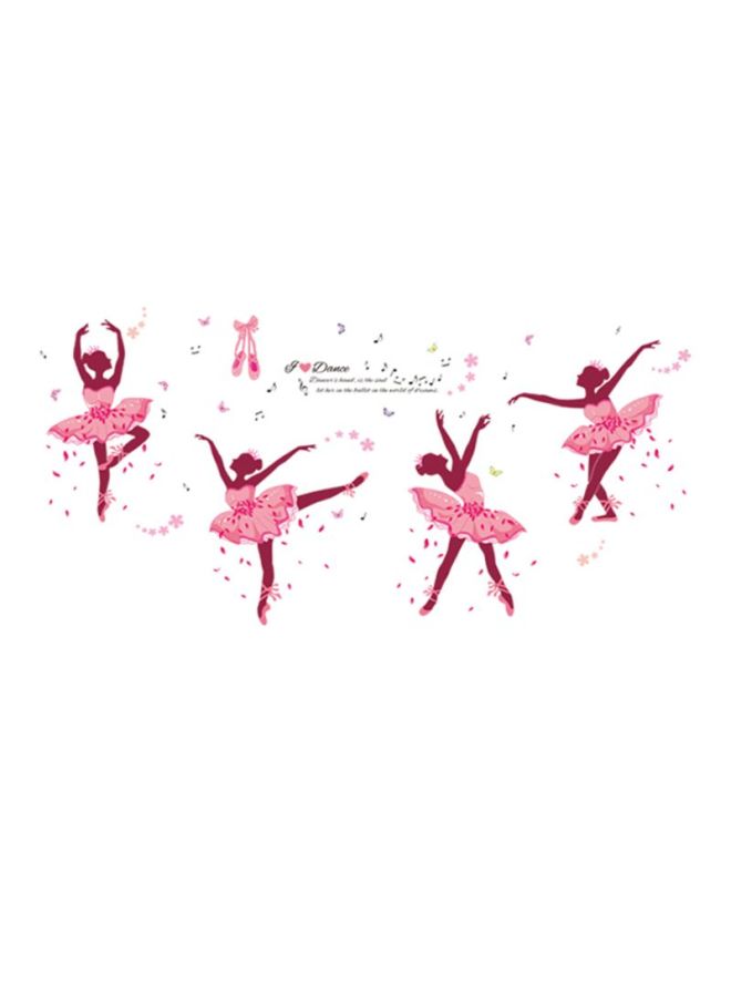 كياوكاي ملصق جداري بتصميم باليرينا وردي/أحمر/أسود 90x60سم - Image 1