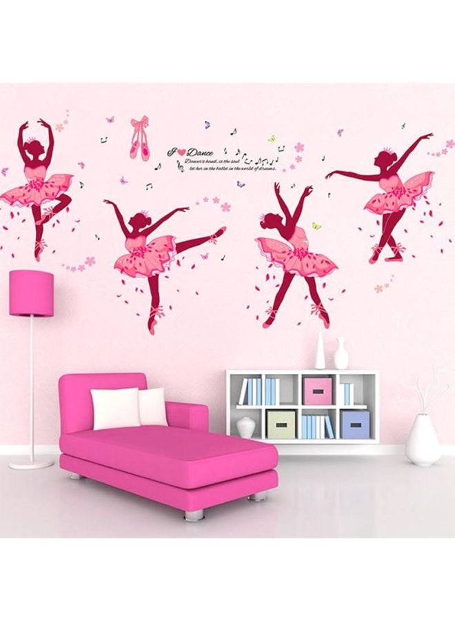 كياوكاي ملصق جداري بتصميم باليرينا وردي/أحمر/أسود 90x60سم - Image 2