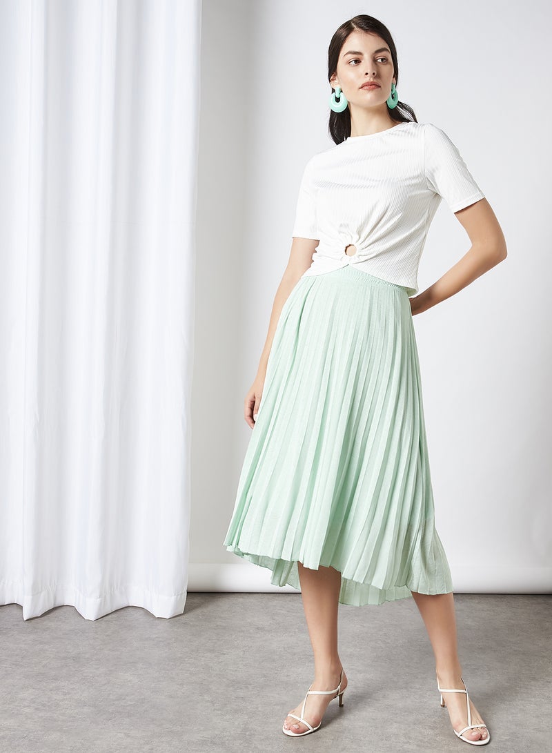 ONLY - Paradise Pleated Skirt Mint Green - Image 1
