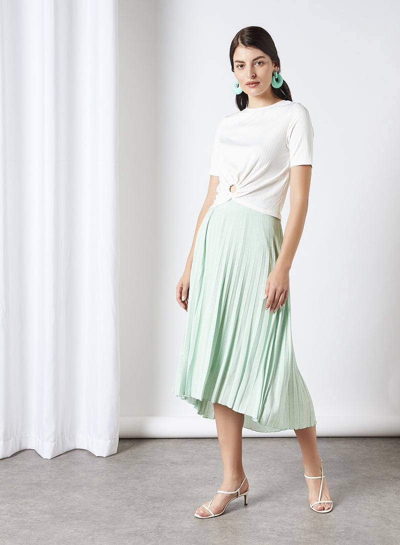 ONLY - Paradise Pleated Skirt Mint Green - Image 1
