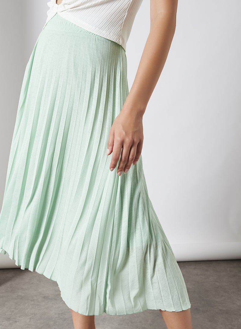 ONLY - Paradise Pleated Skirt Mint Green - Image 1