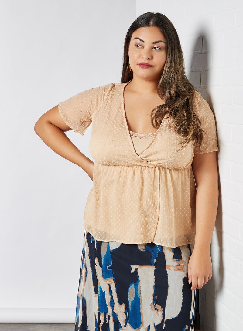 VERO MODA - Galika SS Blouse Cuban Sand - Image 1