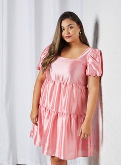 Curve Maya Mini Dress Powder Pink