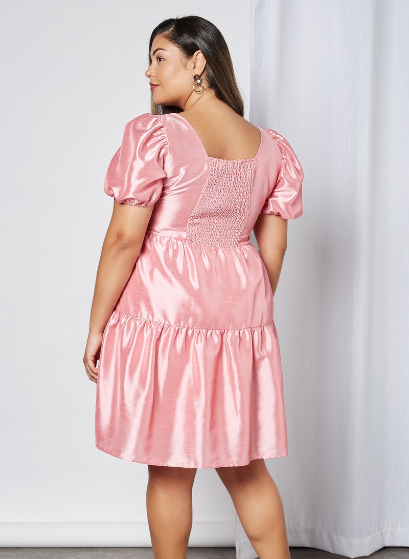 VERO MODA - Curve Maya Mini Dress Powder Pink - Image 1