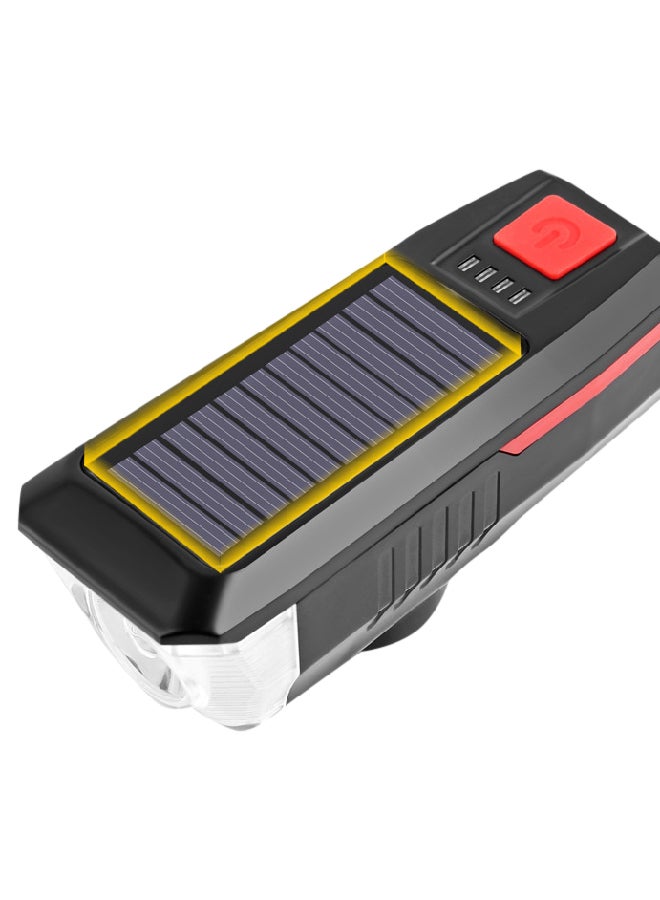 مصباح للدراجة يعمل بالطاقة الشمسية ومزود بمنفذ USB للشحن وبوق جرسي 12x4.5x10.5سم - Image 3