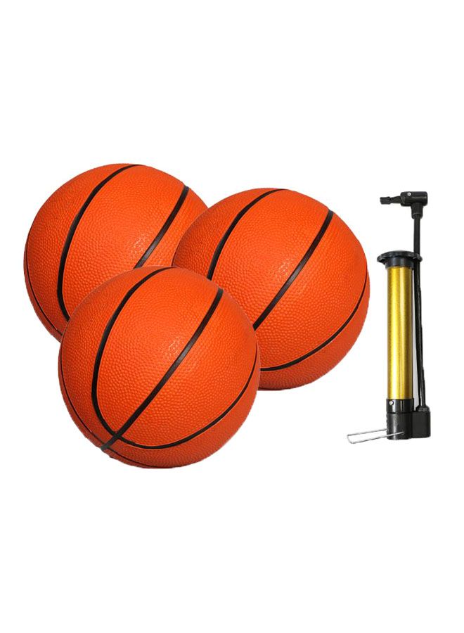 3-Piece Mini Basketball With Inflation Pump 23.0x16.0x8.0cm - Image 1