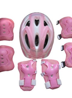 Generic 7-Piece Kid Child Roller Skating Bike Helmet Knee Wrist Guard Elbow Pad Set 25x20x1cm  - Image 3