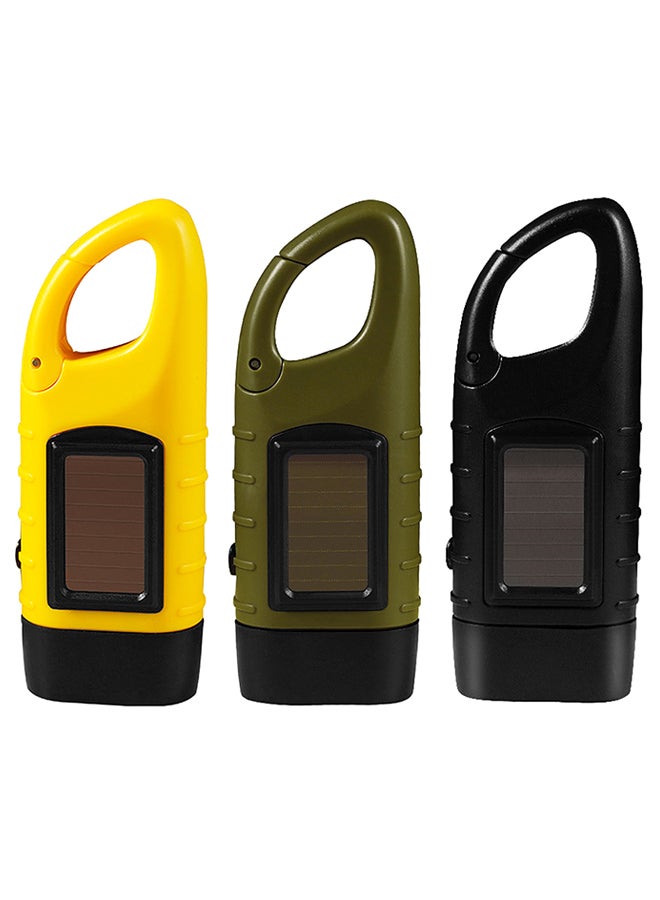 Generic Hand Crank Solar Powered Rechargeable Flashlight 13.0x5.5x3.7cm - Image 2