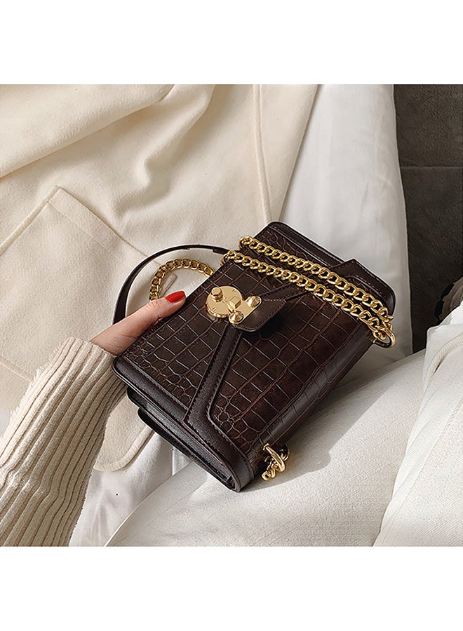 Crossbody Bag With Chain Brown  - Image 3