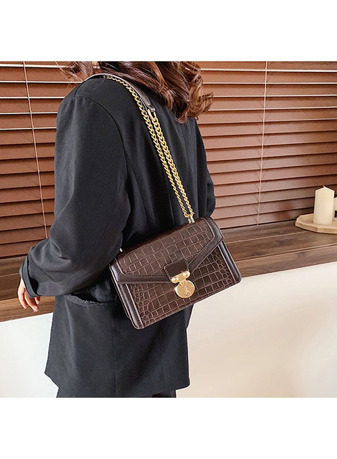 Crossbody Bag With Chain Brown  - Image 4