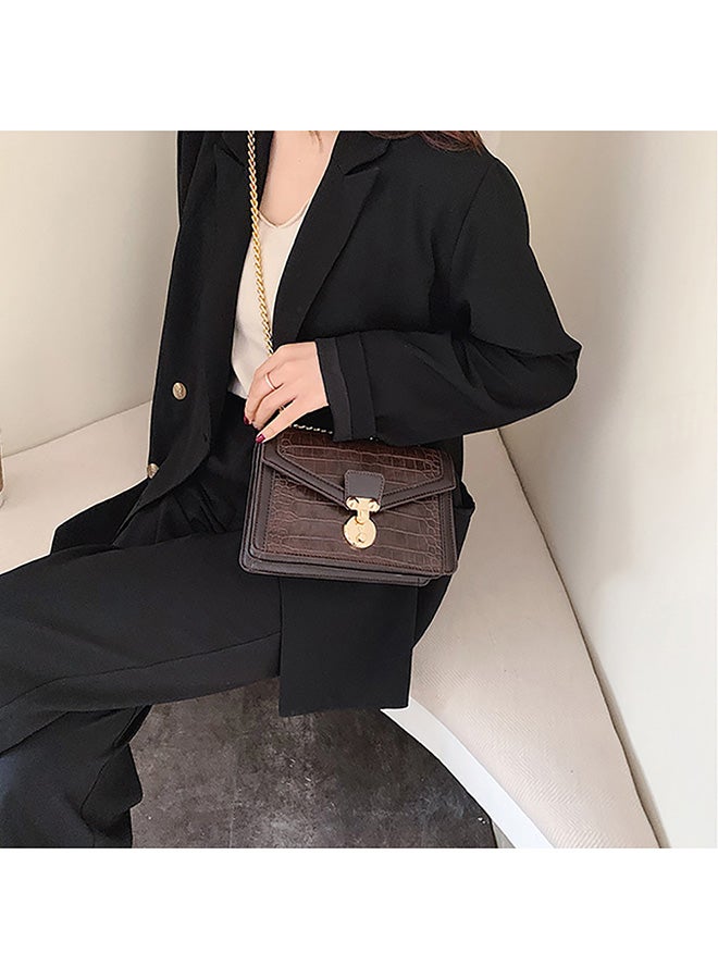 Crossbody Bag With Chain Brown  - Image 5