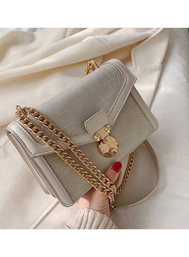 Crossbody  Bag With Chain Cream  - Image 3