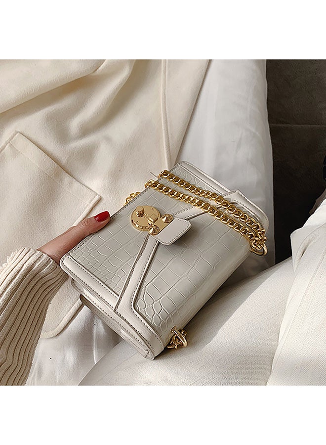 Crossbody  Bag With Chain Cream  - Image 4